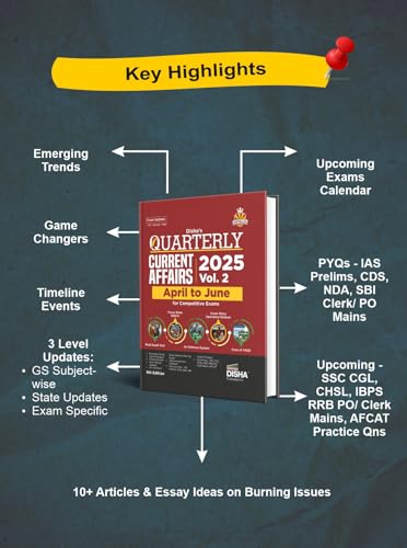 Image of Disha Half-Yearly Current Affairs 2025 Vol. 1 & 2 Combo (set of 2 Quarterlies) - January to June 2025 for Competitive Exams 9th 4 Color Edition