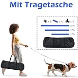 FIVMEN 4X Agility Set Hunde Slalomstangen Hund Training Set Höhenverstellbar Kunststoff Hürdenset Hobby Horse Hindernisse mit Transporttasche für Hundetraining Hundesport, Blau