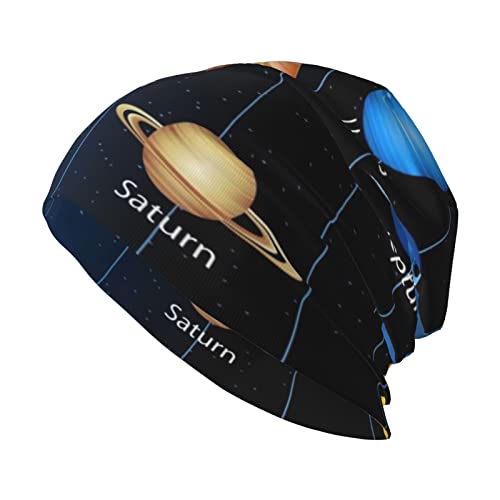 Rock Guitar in Burning - Gorro unisex para adultos, gorro de punto suave, cálido y duradero para clima frío. Gorra, Sistema solar del espacio exterior, talla �nica