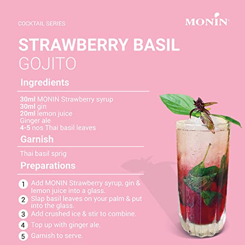 Monin Le Sirop de Monin ERDBEERE Fraise 0,7l - Paquetes de 700ml - Imagen 3