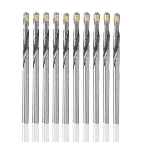 ANRKOYU 10PCS Tungsten Steel Drill Bits, 4mm Straight Shank Twist Drills, Carbide Boring Bits for Metal, Plastic, Circuit Board, Precision Drilling