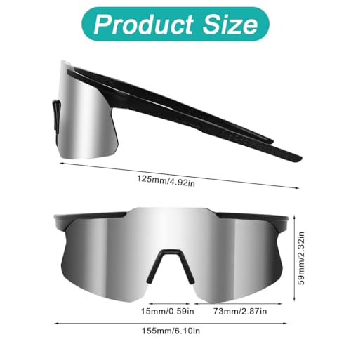 Image of PROBEROS Cycling Sunglasses for Men Stylish, UV400 Tinted Polarized Sunglasses Fashion Sport Set, Unique Frame Design, Outdoor Anti-Glare for Cycling, Driving, Hiking