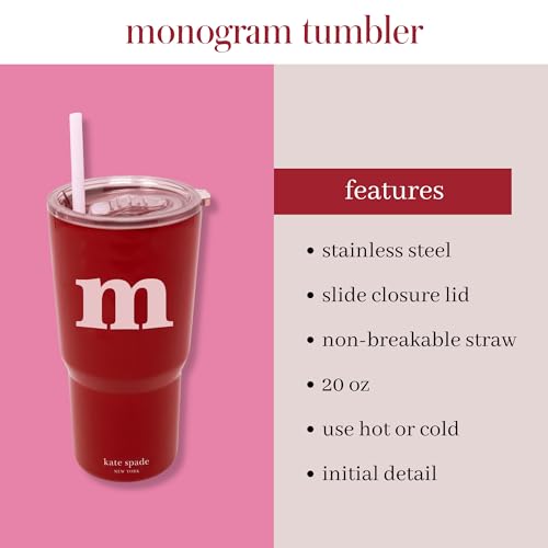Katespadenewyork20ounceinsulatedinitialtumblerforcoldandhotdrinkswithreusablestrawstainlesssteeltravelcupwithslidetoplidm  Urban Country Home Decor Kate spade new york 20 ounce insulated initial tumbler for cold and hot drinks with reusable straw stainless steel travel cup with slide top lid m  urban country home decor