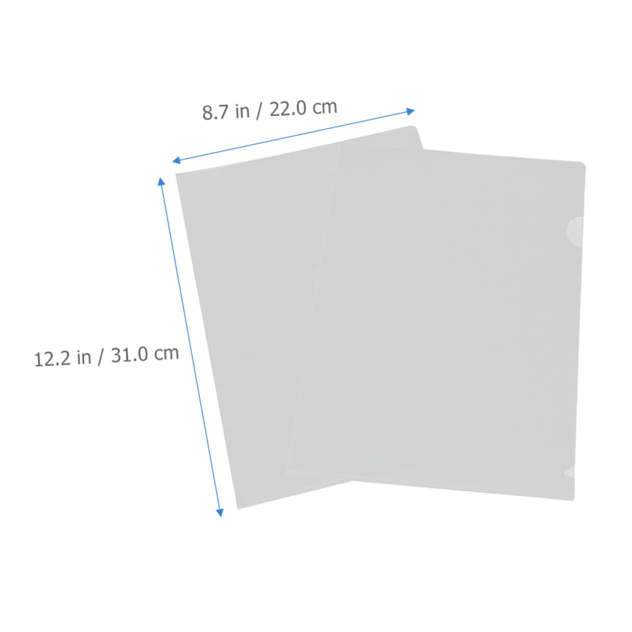 SHINEOFI 50piezas Unidades Carpeta Transparente De Plástico Resistente Para Documentos Funda Protectora Para Oficina Escolares y Archivos