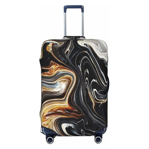 Abstract Marble Ink Texture Print Luggage Suitcase Cover Protector Luggage Washable Covers With Concealed Zipper