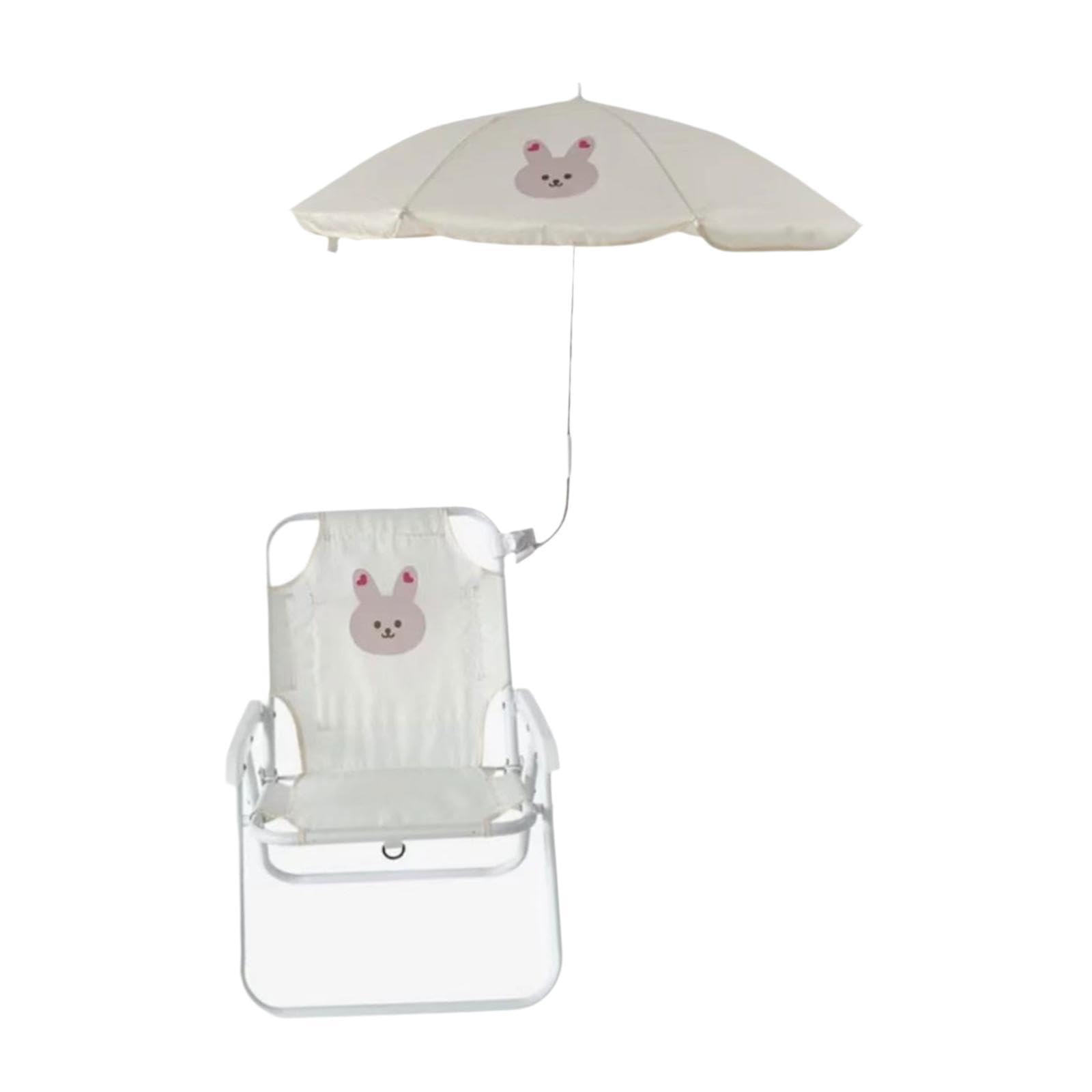 Chaise de camping pour enfants pliable avec parasol et dossier en métal robuste