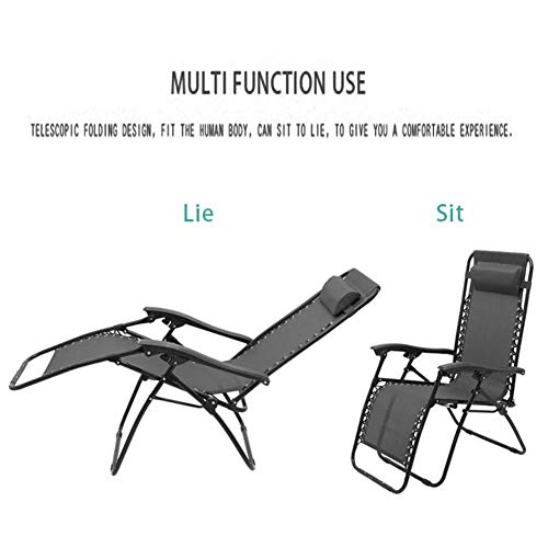 Chaise inclinable extérieure zero gravity pour camping de plage et balcon - 4