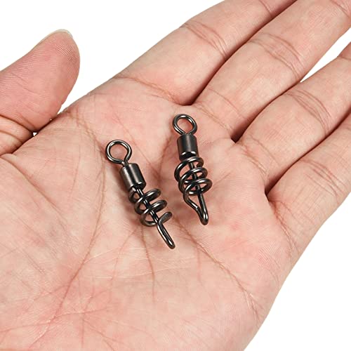 PATIKIL Corkscrew Swivel Snap 30 Pack 176lb Stainless Steel Fishing Terminal Tackle Black - Image 5