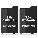KEKUCULL 2Pcs Rechargeable Battery Pack Replacement for PSP 2000/3000/Lite/Slim Console, Real Capacity 1200mAh Lithium Polymer Batteries for PSP 2001/3001