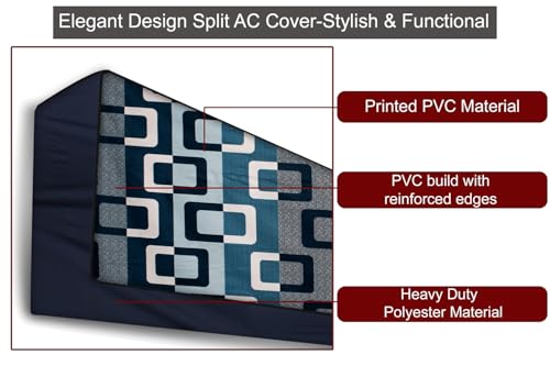 Image of The Furnishing Tree AC Cover Set of Indoor and Outdoor Unit for 1.5 ton Water Resistance & DustProof, Lattice Printed check Pattern Multi
