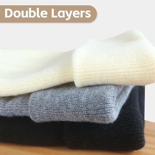 Image of Winter Beanie Acrylic Knit Cuffed Plain Hats Skull Cap Warm Beanies for Men Women