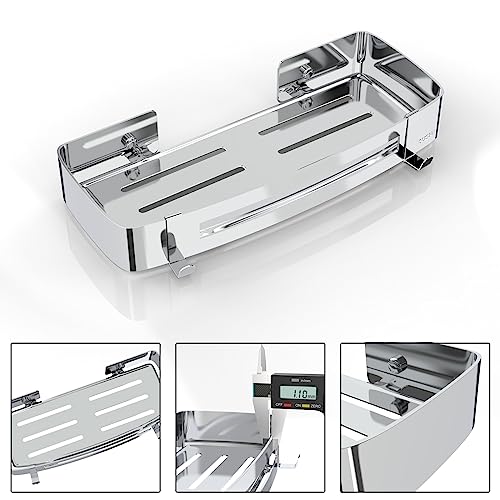 Strength Enemy Shower Corner Shelf, Shower Caddy Wall Mounted No Drilling, 304 Stainless steel Bathroom Shelves - Image 3