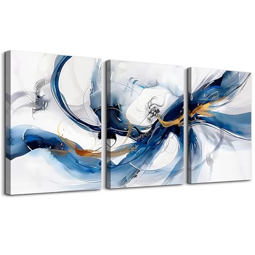 DZRWUBHS Abstract Canvas Wall Art for Living Room and Bedroom - Modern Family Frame Art Office Decor - Minimalism Ink Painting Pictures Artwork - Home Decorations 3 Piece