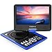 COOAU 11.5" Portable DVD Player with 9.5" Swivel Screen, 5 Hour Rechargeable Battery, Support USB/SD Card, Direct Play in Formats AVI/RMVB/MP3/JPEG, Blue