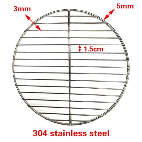 Griglia per barbecue in acciaio inossidabile 304, rotonda, antiaderente, per pancetta e carne, 44 cm, accessori per grigliare in ferro per barbecue a casa.