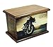 Wooden Motorcycle Funeral Cremation Urn with Custom Engraving