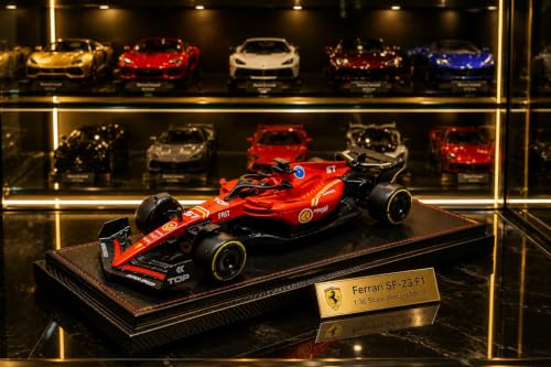 Image of Ferrari SF-23 F1 Racing Car Toy - 1:36 Scale Die-Cast Pull Back Model Car, Premium Red Finish, Durable Metal Body, Collectible Toy Vehicle for Kids Age 3+, Racing Fans & Collectors (Red)