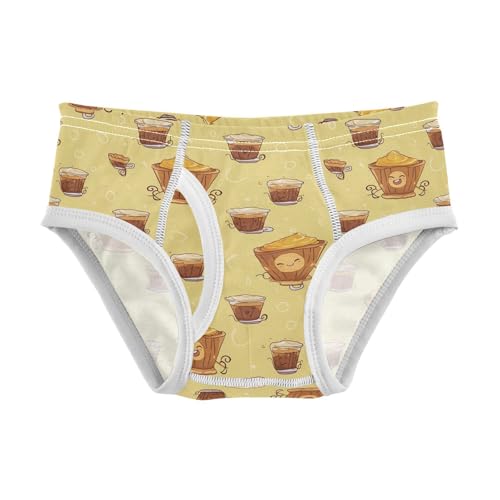 visesunny Boys Potty Training Underwear Cartoon Coffee Milk Froth Breathe Cotton Briefs Size 2T-8Y for Toddler