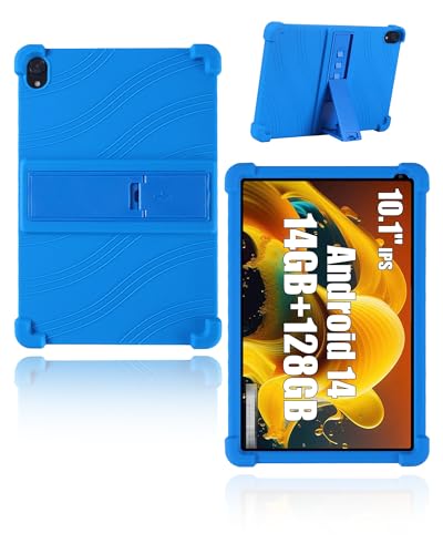 Étui tablette Yicty C48 C108 bleu silicone 10 pouces support réglable