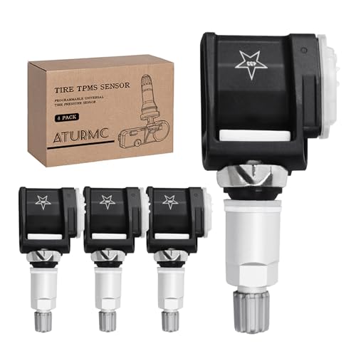 ATURMC Set of 4 TPMS Sensor Tire Pressure Monitoring System Sensor 433MHz Compatible with Mercedes-Benz E300 2.0L L4 2017 2018 Mercedes-Benz E350 2.0L L4 Gas 2022-2023 Replaces# A0009052102