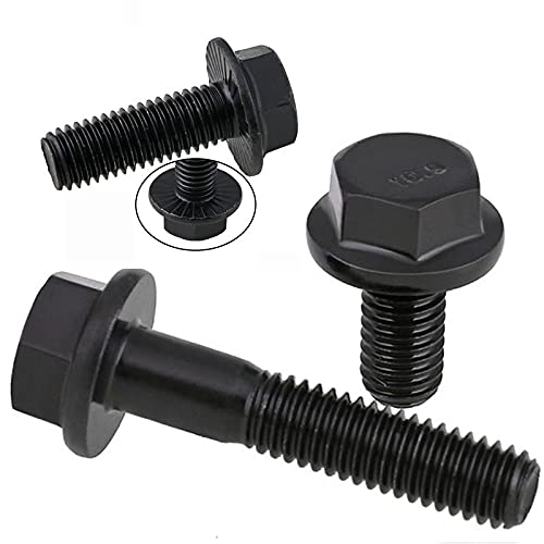 10pcs M8 Boulon à bride Vis à Tête Hexagonale avec Flange en Acier