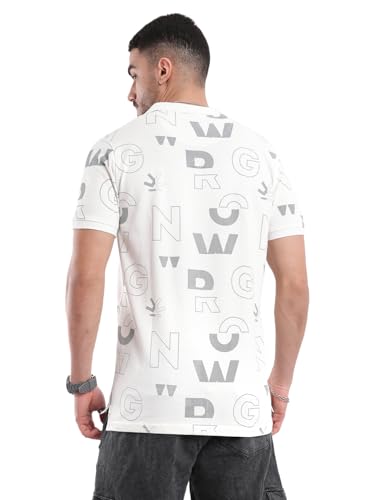 Image of WROGN Men's Typographic AOP Slim Fit Polo T-Shirt