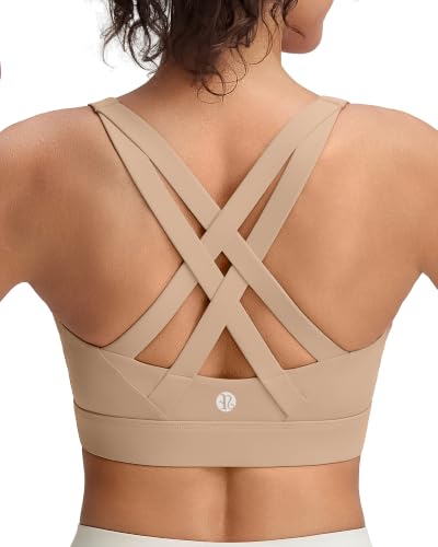 Image of RUNNING GIRL Sports Bra for Women High Support,Strappy Running Supportive High Impact Sports Bras with Sewn in Pads