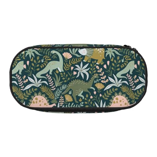 SHuWeiD Bonita bolsa de almacenamiento de bolígrafos con estampado de dinosaurios, bolsa de almacenamiento portátil para cosméticos, artículos esenciales de viaje
