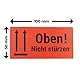 MD Labels Warnetiketten auf Rolle 100x50mm – 500 Stück – Oben/Nicht stürzen/Not to be dropped