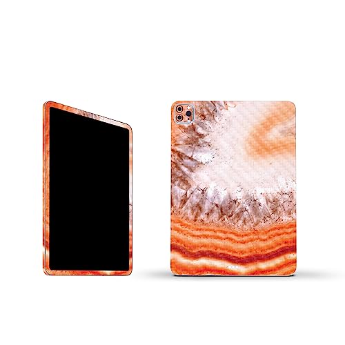 Image of MightySkins Carbon Fiber Skin Compatible with Apple iPad Pro 11 inch M2 4th Gen (2022) Full Wrap Kit - Orange Quartz | Protective, Durable Textured Carbon Fiber Finish | Easy to Apply | Made in The USA