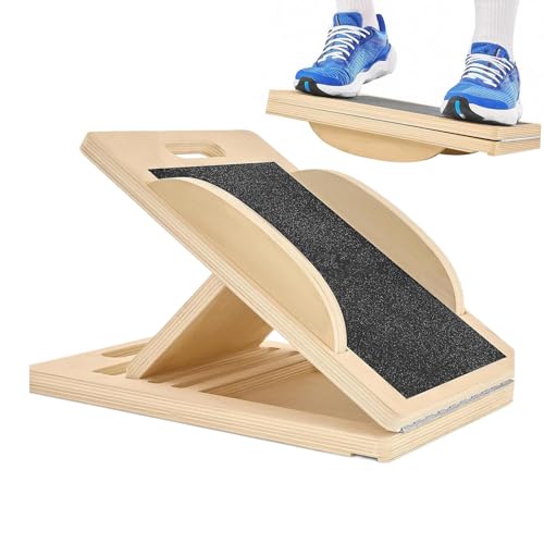 Renopfect Tabla inclinada - Tabla inclinada de madera para estirar las pantorrillas,Máquina de fitness portátil para el hogar
