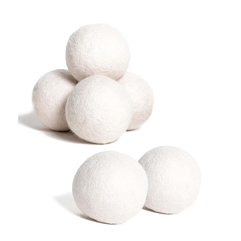 Wool Dryer Balls Laundry Reusable, Lint Remover Washing Balls Reusable Dryer Balls Pet Hair Dryer Ball Lint Remover for Laundry Pet Fur Remover for Laundry Bedding Clothes(Pack of 6)