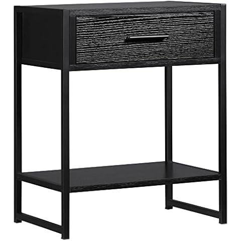 HOMCOM Nachttisch Beistelltisch Nachtkommode mit Schubladen und öffenem Regal Nachtschrank Cover