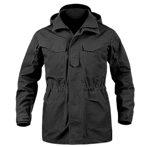 Image of Ornrjfll Multicam Military Tactical Jackets Men Warm Waterproof Windbreakers Army Camo Parka Trench Coat Black XXL