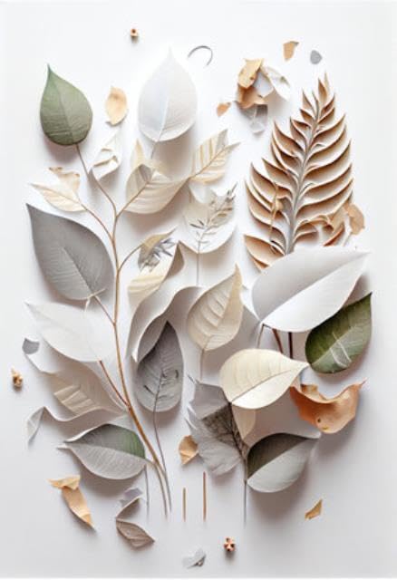 Cuadro de aluminio compuesto de 70 x 100 cm: hojas de oro minimalistas vegetales sobre fondo blanco con ilustración vectorial minimalista fabricada con (209959752)