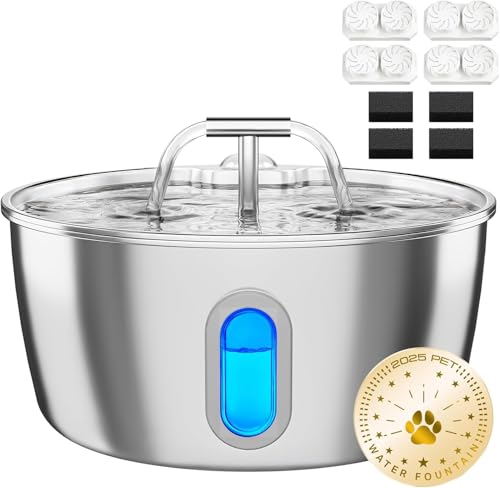 Stainless Steel Cat Water Fountain with Filters