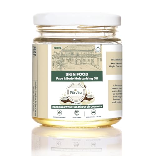 Image of Purvina Skin Food - Face & Body Moisturising Oil - 150 ml | Reusable Glass Jar