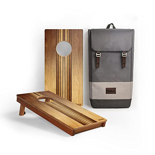 Elakai Cornhole Boards Backyard Games Mahogany Printed Retro Woody Travel Size 1 ft x 2 ft