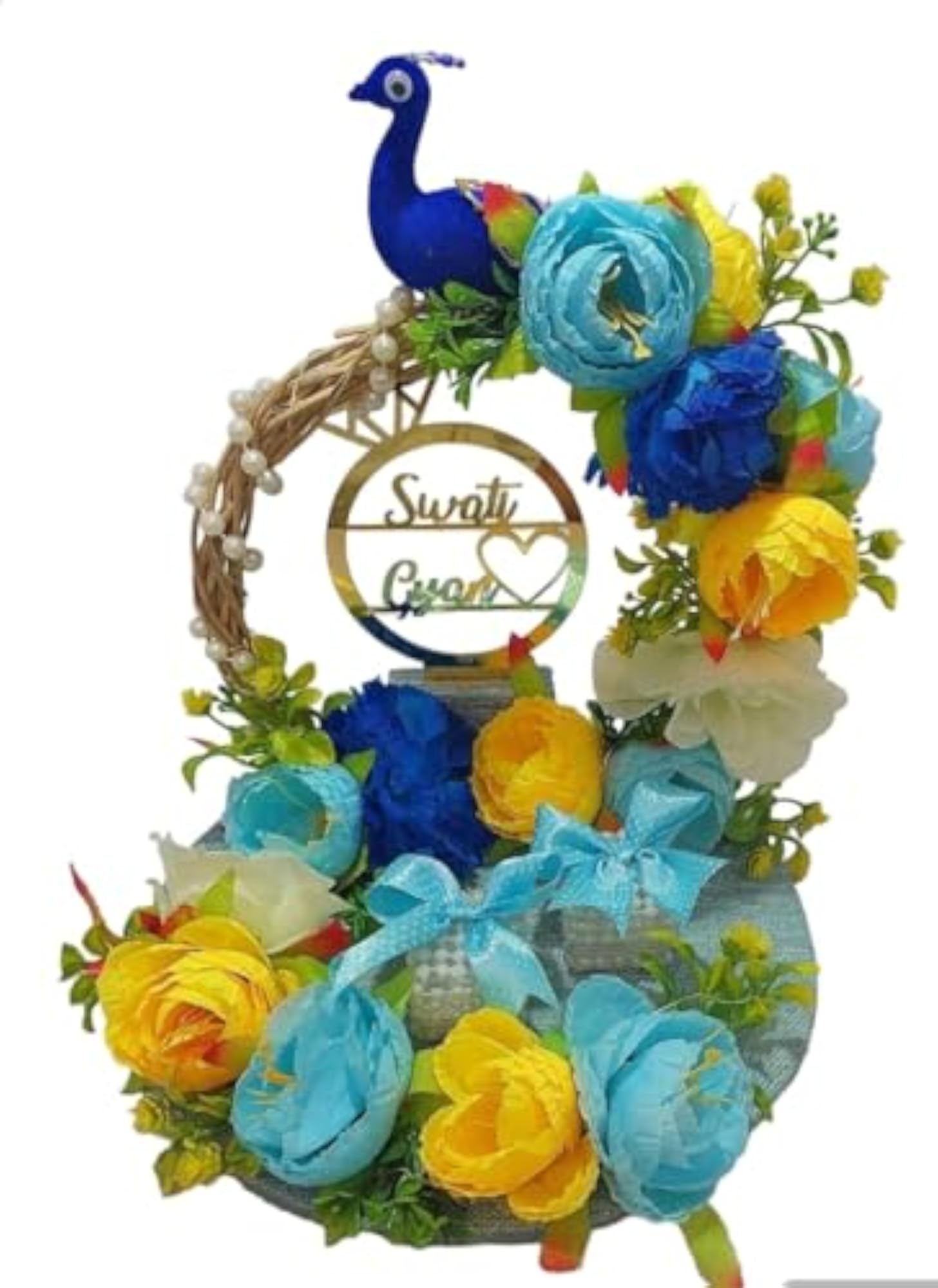 Peacock Theme Decorative Tray for Engagement & Wedding