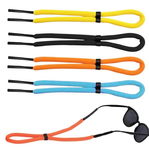 GXGM 4 Pièces Sangle de Lunettes Flottant, Cordon Lunettes Sport, Sangle de Lunettes Porte-Lunettes de Soleil Anti-perte Sangles de Lunettes pour Sports Nautiques Canotage Kayak Surf Hommes Femmes