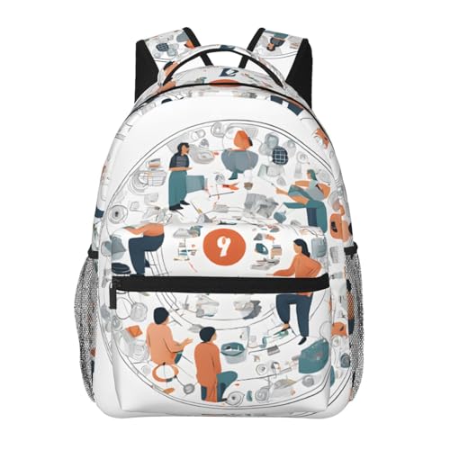 soldwellsd Mochila para laptop con texto 'I Love The 90s Illustration' para mujeres y hombres, mochila de viaje informal con compartimento y múltiples bolsillos, Como se muestra en la imagen, Talla