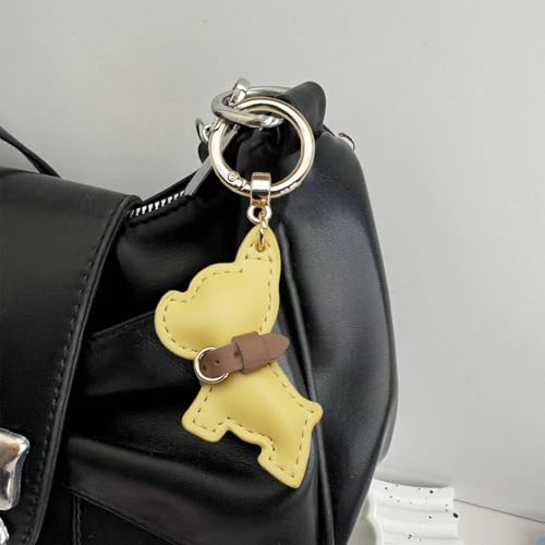 Schlüsselanhänger aus PU-Leder mit französischem Hunde-Anhänger, Auto-Schlüsselanhänger, Schlüsselanhänger, Schlüsselanhänger, Schlüsselanhänger, Schlüsselanhänger, Taschen, Dekoration