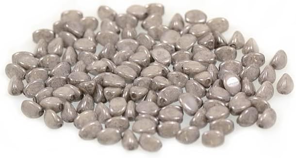 60pcs Pinch Pressed Beads 5 x 3 mm, Chalk White Luster Black (3000-14449), Bohemia Crystal Glass, Czechia 11154805