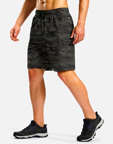Image of Pudolla Men's Hiking Cargo Shorts with 5 Pockets Lightweight Casual Shorts