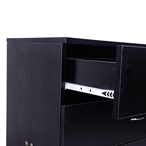 Wood Simple 4-Drawer Dresser Easy to Assemble, Chest of Drawers for The Bedroom, Living Room, Kid’s Room,Black