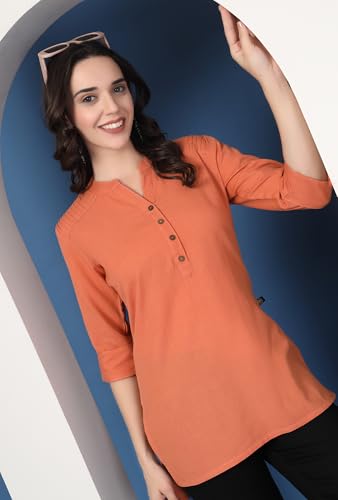 Image of Pistaa's Women's Cotton Relaxed Fit Short Kurti