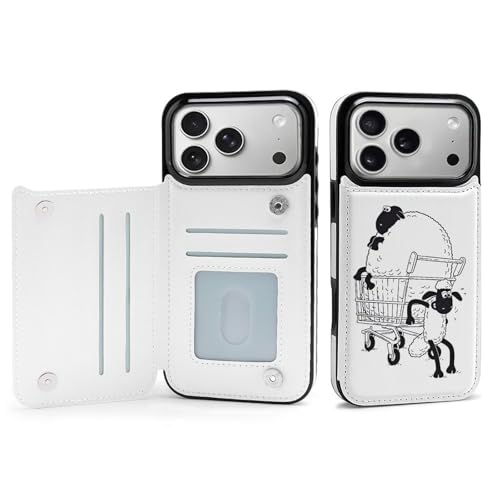 iPhone 17 Pro Max 用 ケース 手帳型 ひつじのショーン 羊 アイフォン17用 対応 スマホケース Case 財布型 カード収納 携帯ケース おしゃれ