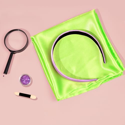MUKOSEL Halloween Costume for Women Adult with Headband, Green Neck Scarf, Magnifying Glass and Body Glitter, Halloween Classic Movie Character Costume Accessories Cosplay Party Supplies2