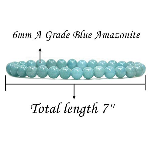 Image of Handmade Gem Semi Precious Gemstone 6mm Round Beads Stretch Bracelet 7 inch Unisex