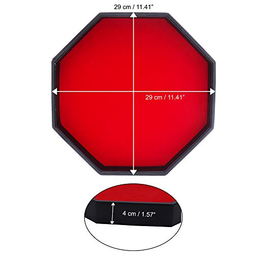 Belle Vous Zwart PU Leren en Rood Velours Octogonale Rol Dobbelstenen Opslag Bak – Dobbelstenen Houder Voor Tafelgames… - Image 3